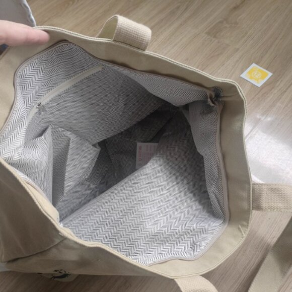 Beige Canvas Oversized Everyday Tote - Picture 4 of 4